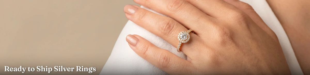 Ready to Ship Lab Grown Diamond Silver Rings