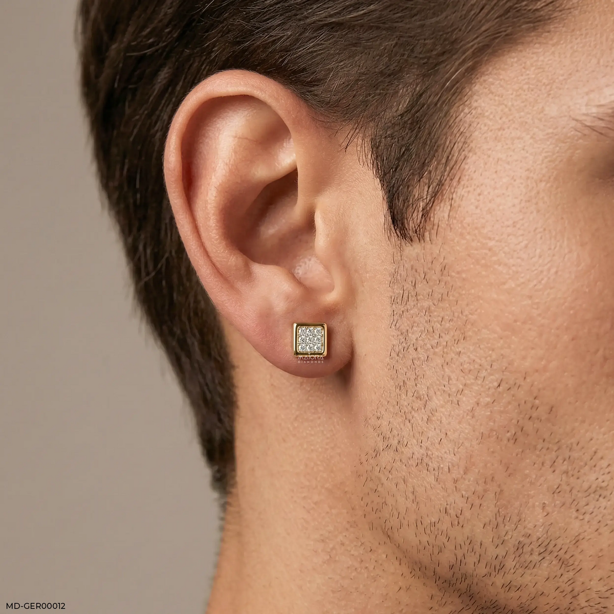 Apex Squares Diamond Mens Stud