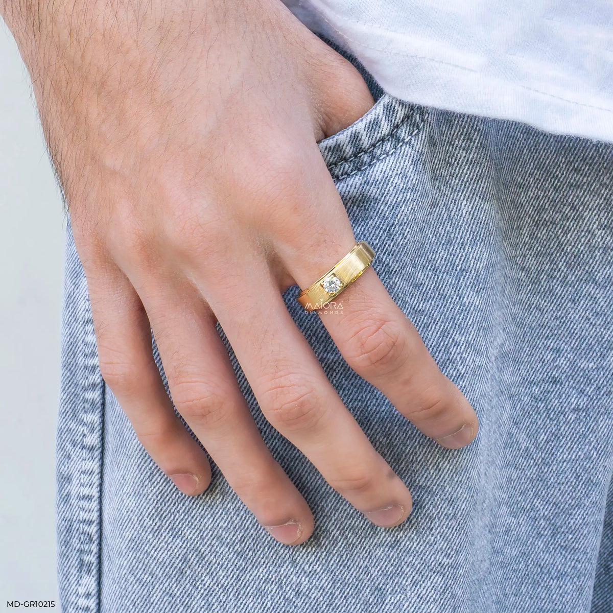 Brilliance Solo Diamond Mens Ring