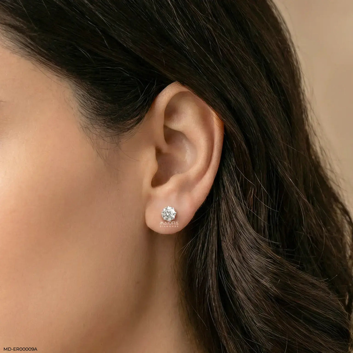 1.45 Carat Crown Solitaire Lab Diamond Earring