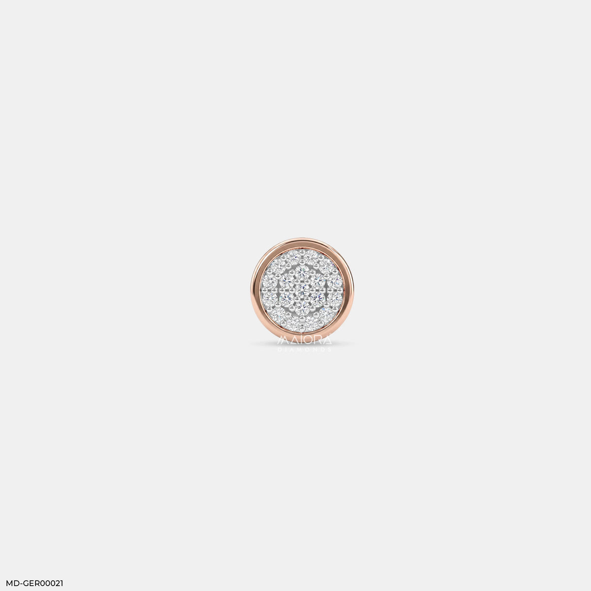 Circle Crystal Diamond Mens Stud Earring