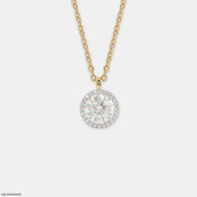1.65 Carat Circlet Round Lab Diamond Solitaire Pendant in