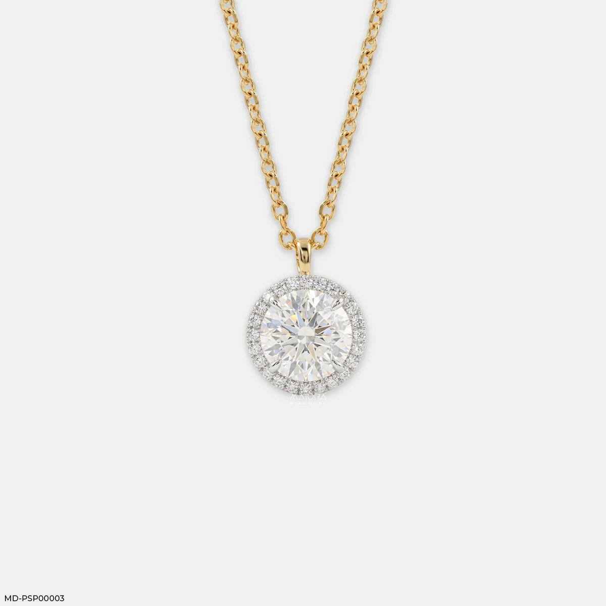 1.65 Carat Circlet Round Lab Diamond Solitaire Pendant in