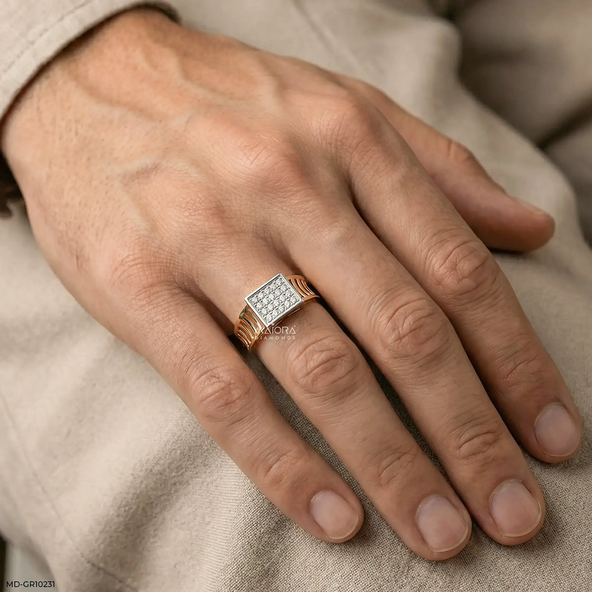 Classic Quad Mens Diamond Ring