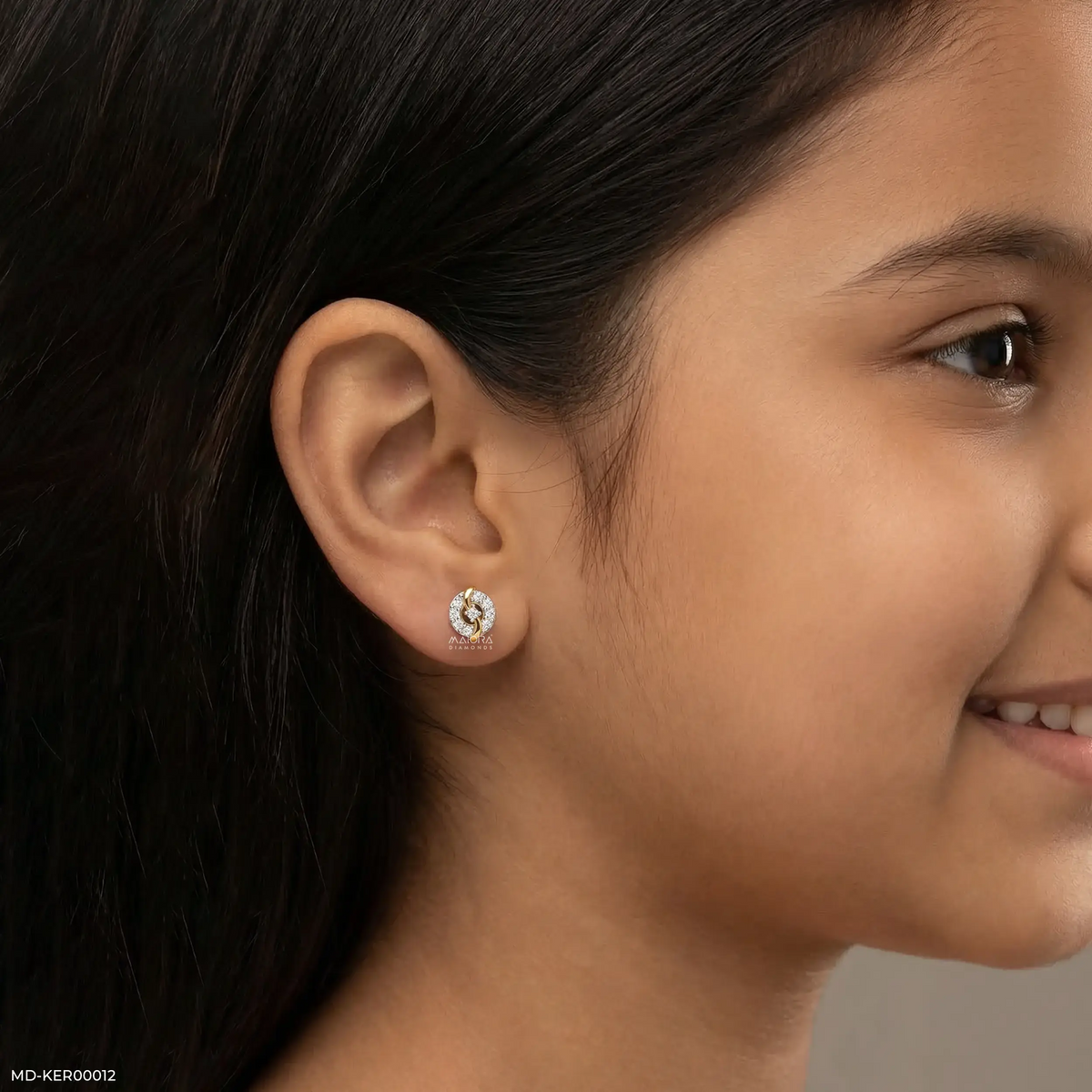 Crisscross Halo Kids Diamond Earrings