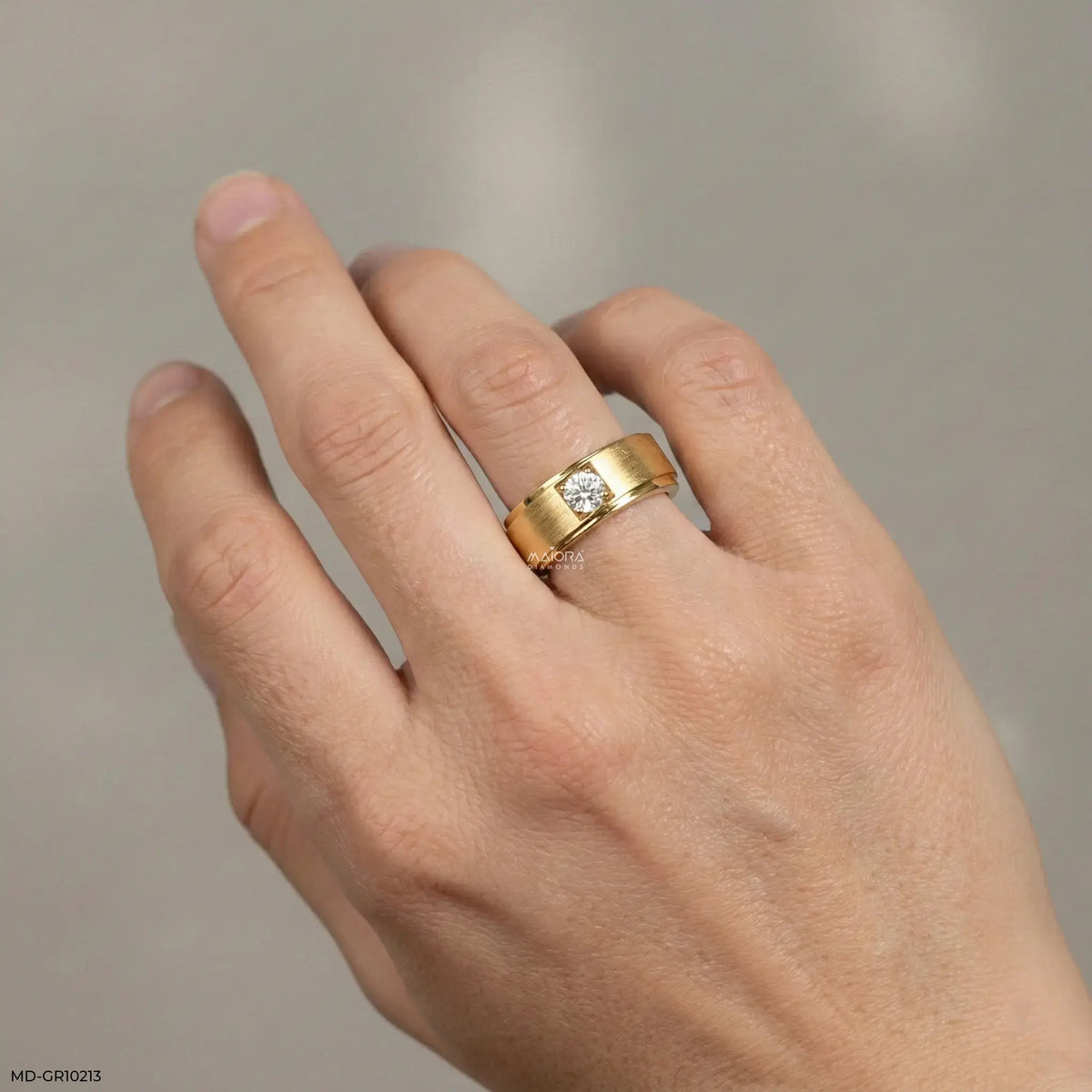 Crowned Frame Mens Diamond Ring