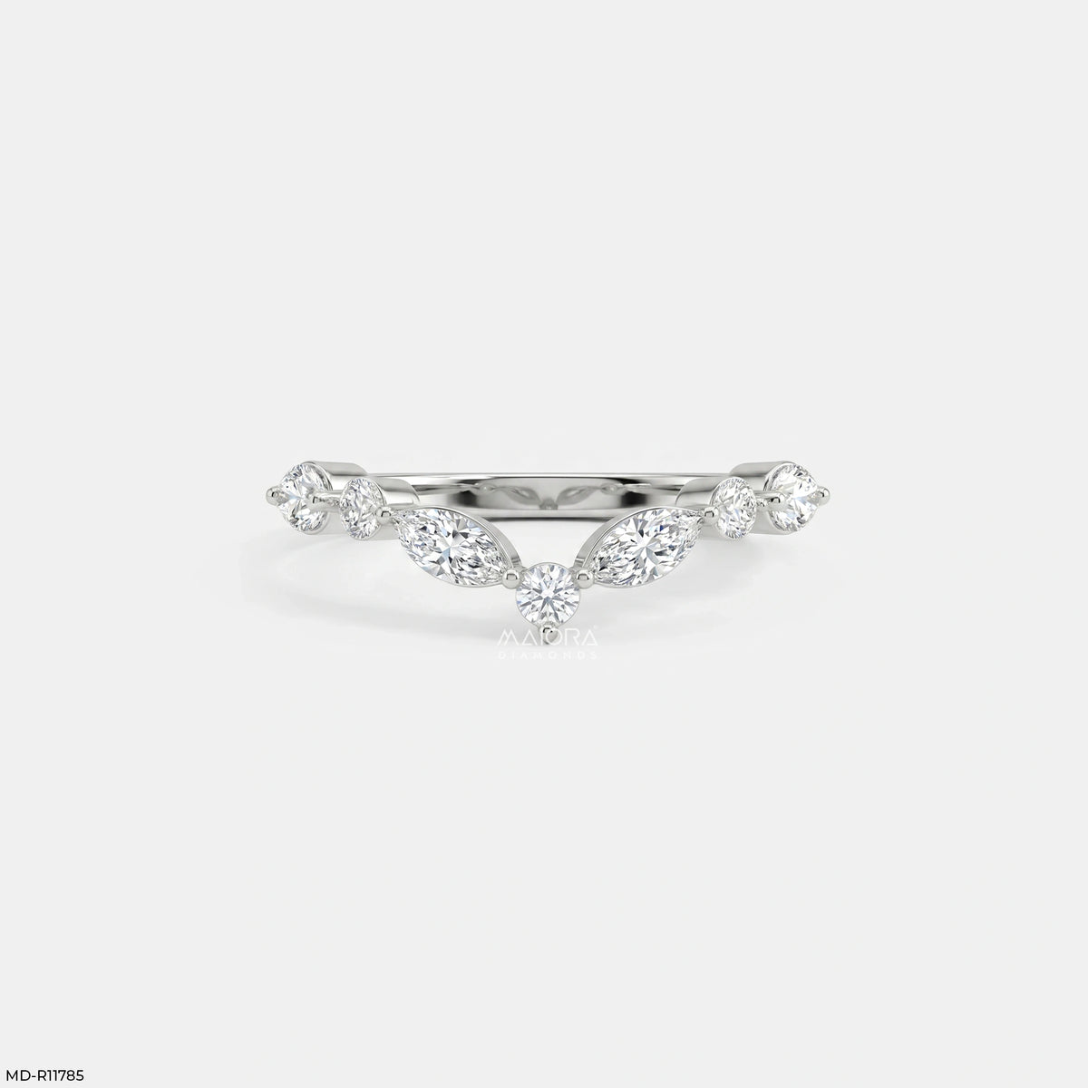 Dazzling Blue Arc Vanki Diamond Ring
