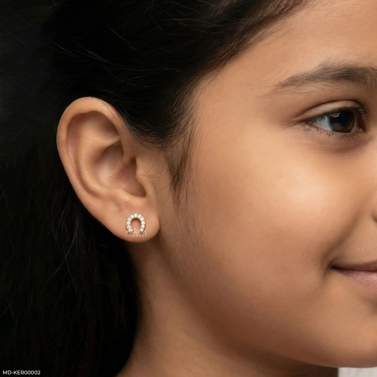 Dazzling Horseshoe Kids Diamond Earrings