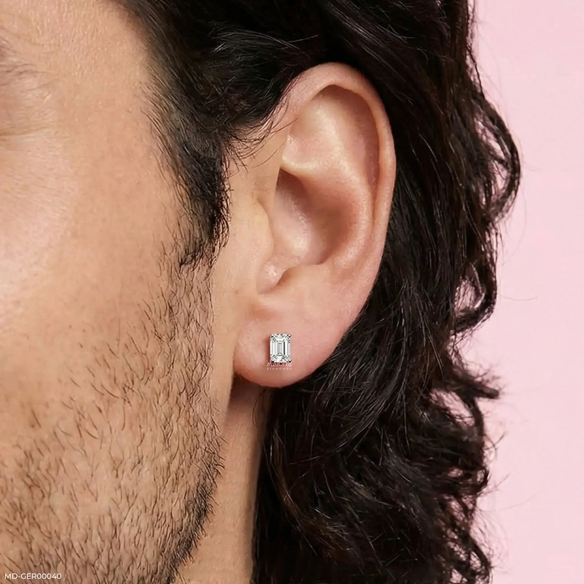 Essential Emerald Mens Stud Earring