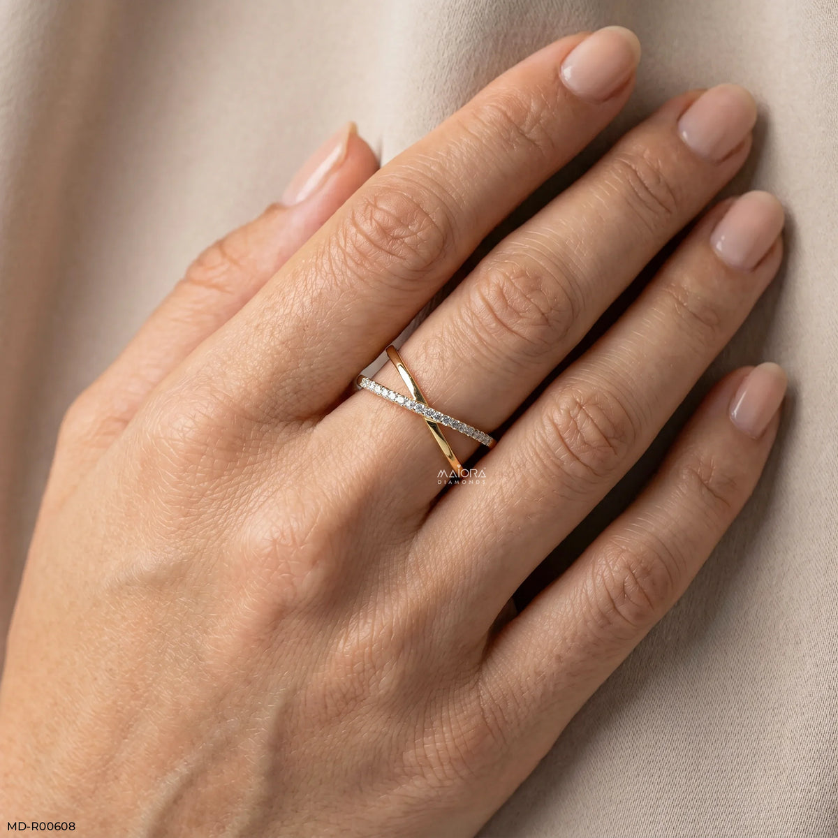 0.18 Carat Eternal X Criss Cross Lab Diamond Band Ring