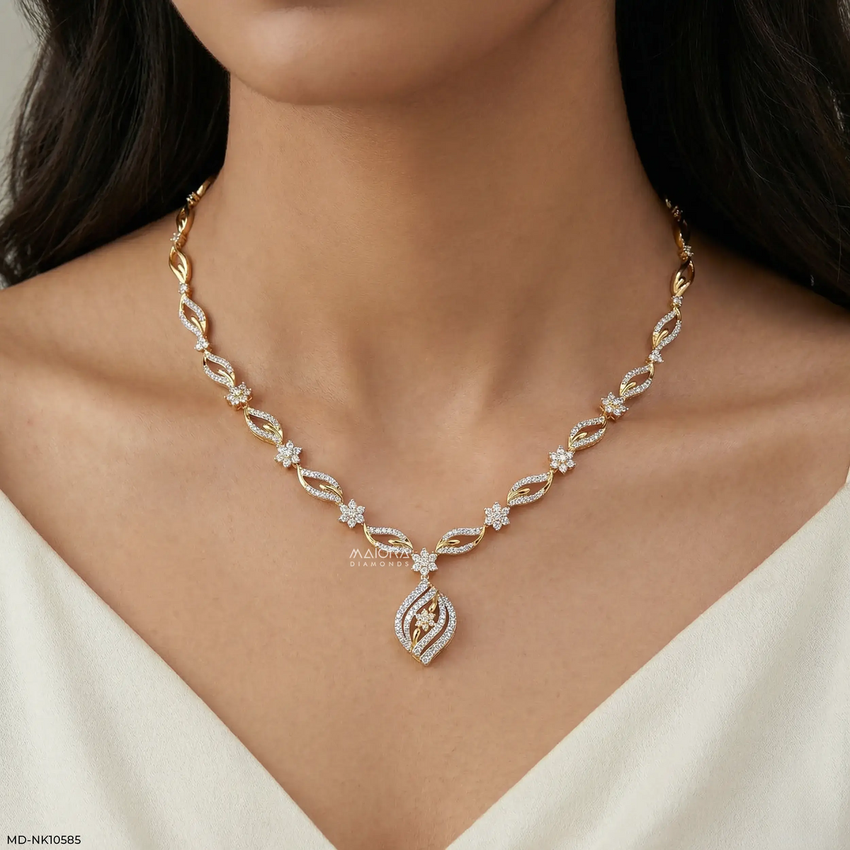 Ethereal Leafy Diamond Necklace