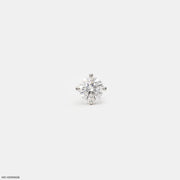Flint Round Solitaire Diamond Mens Stud Earring