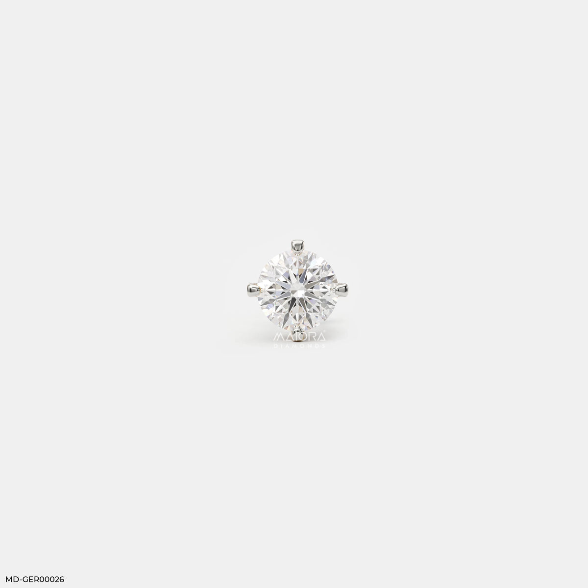 Flint Round Solitaire Diamond Mens Stud Earring