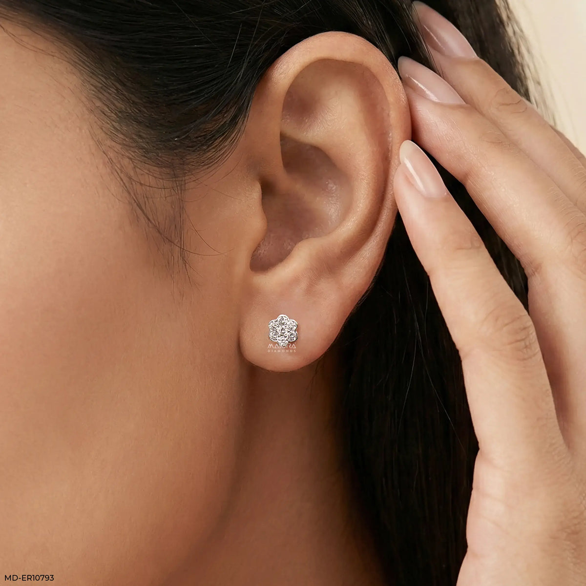 Flower Cluster Diamond Earrings