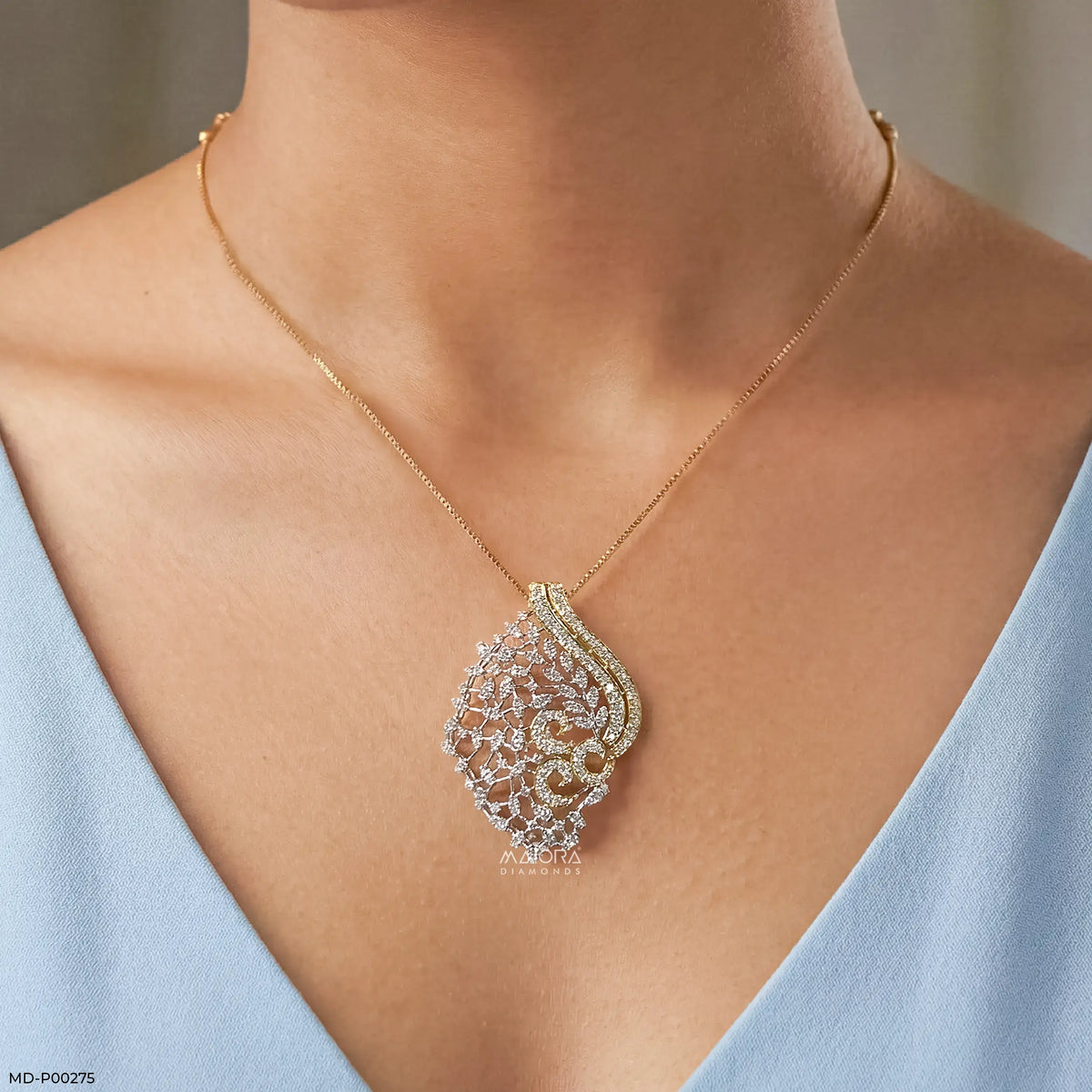 Traditional Leaf Diamond Pendants