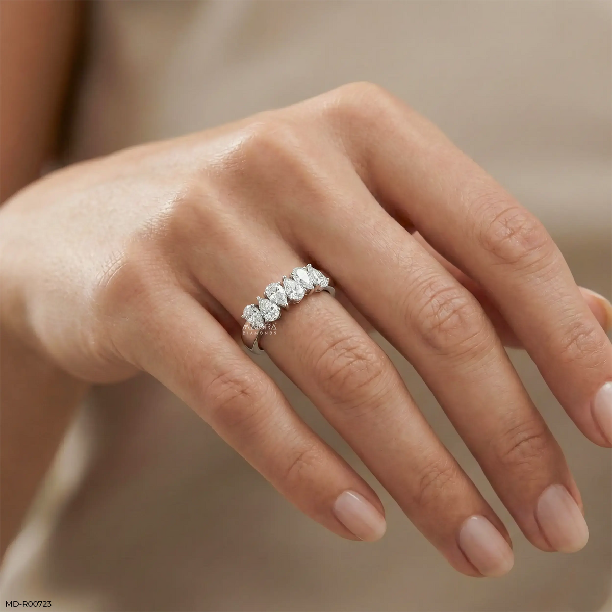 Harmonic Pear Flash Diamond Ring