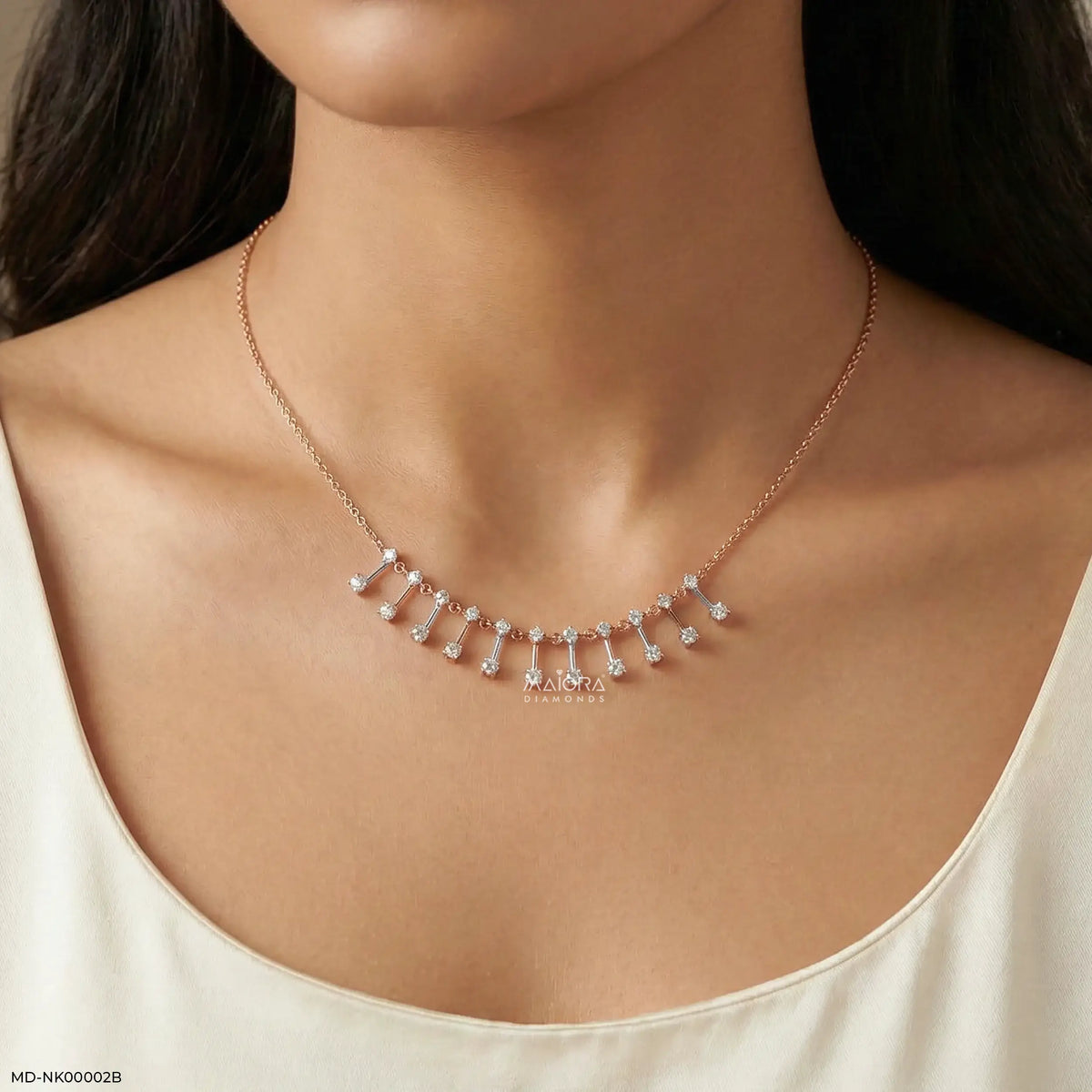 1.25 Carat Lab Diamond Drip Dual Tone Necklace