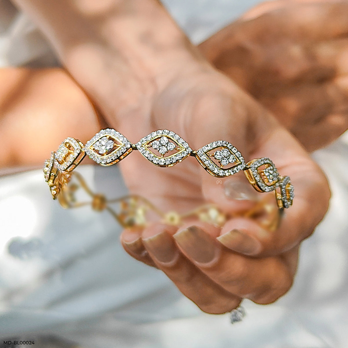 Criss-Cross Round Diamond Bangles