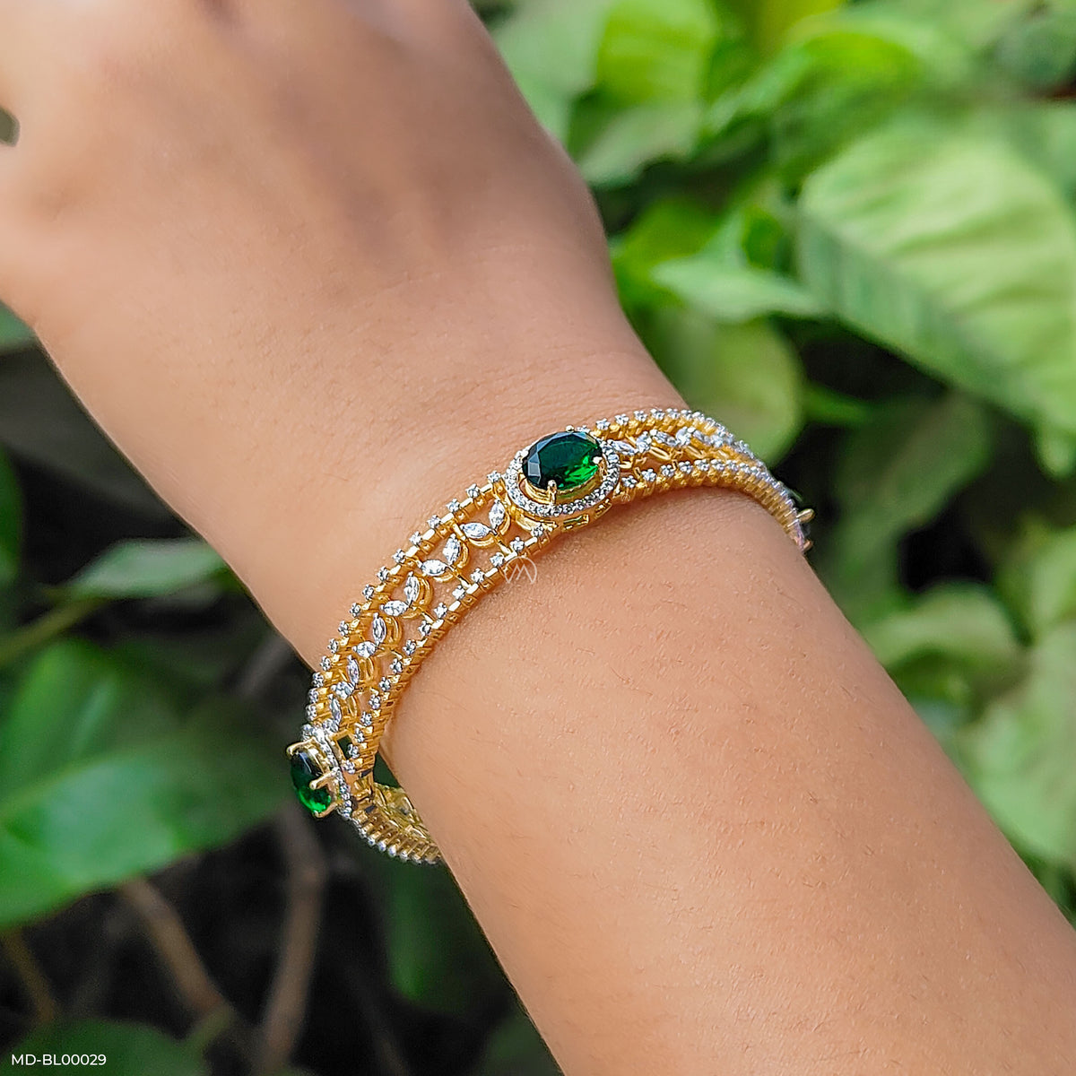 Traditional Emerald Diamond Bangles
