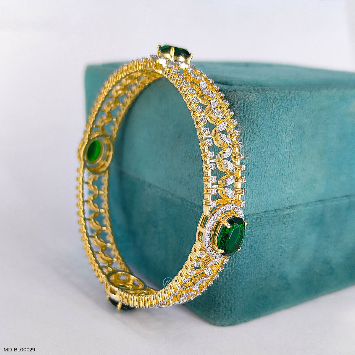 Traditional Emerald Diamond Bangles