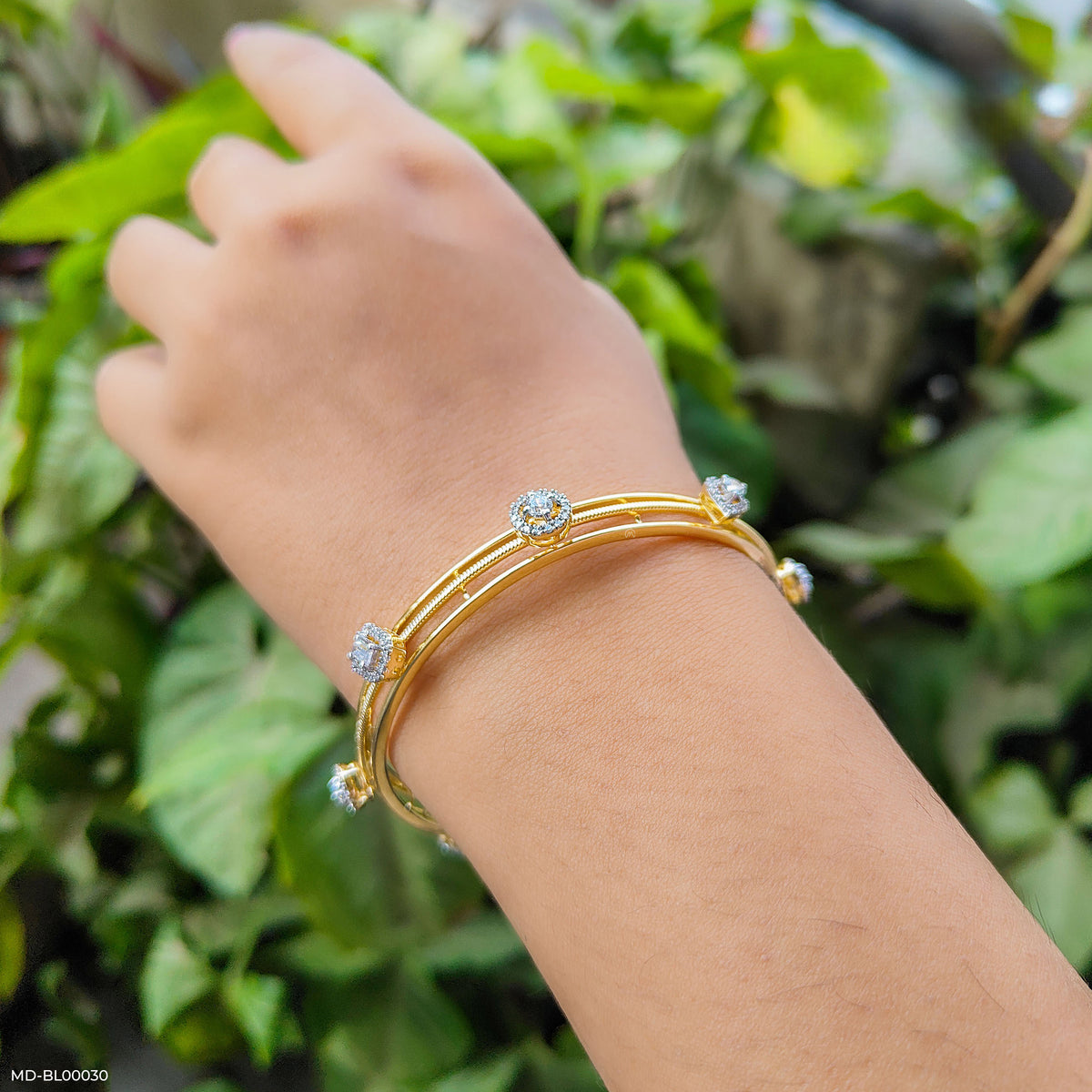 Twinkling Twirls Diamond Bangles