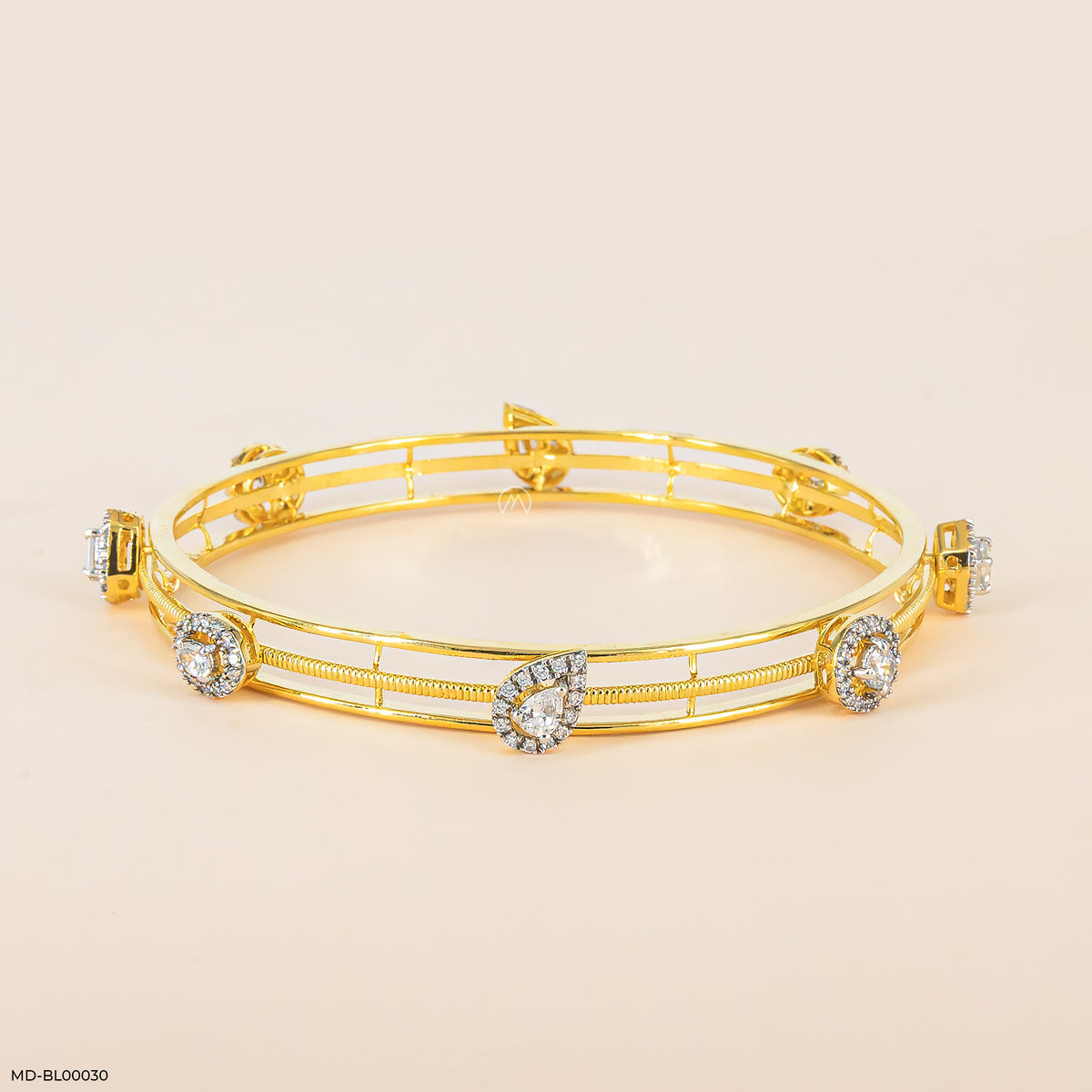 Twinkling Twirls Diamond Bangles
