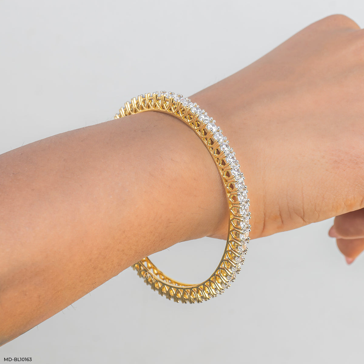 Dual Tone Diamond Bangle