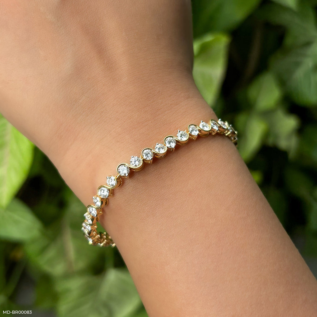 15 Cent Round Sparkling Solitaire Tennis Bracelet