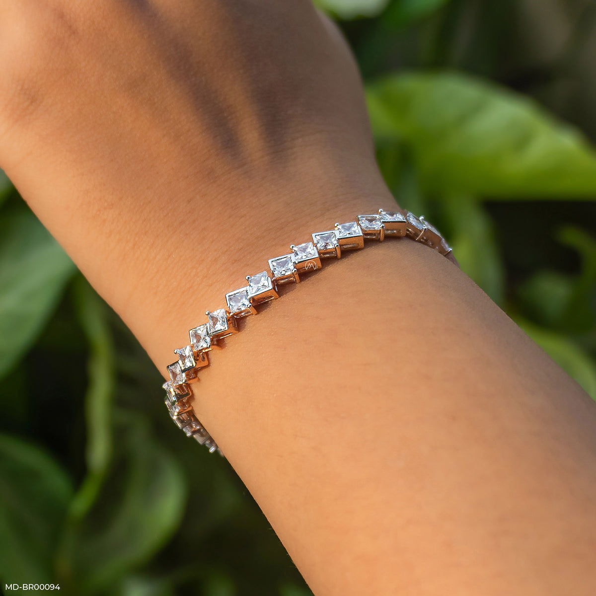Half Tennis Princess Cut Solitaire Bracelet