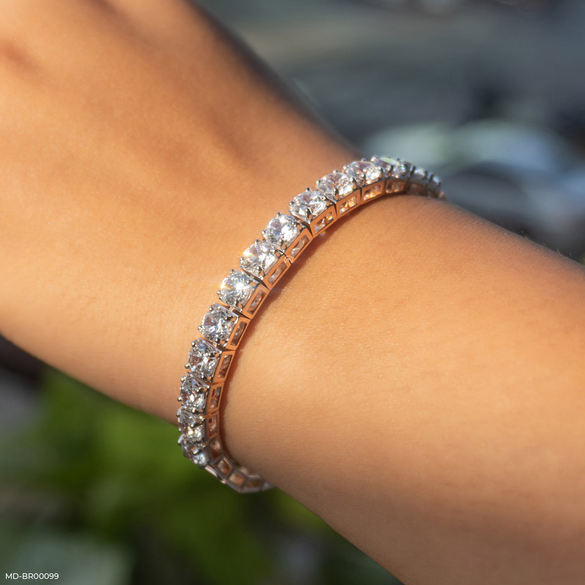 Square Link Diamond Eternity Bracelet