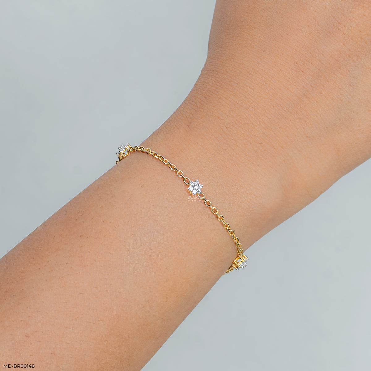 0.35 Carat Rosette Charm Lab Diamond Bracelet