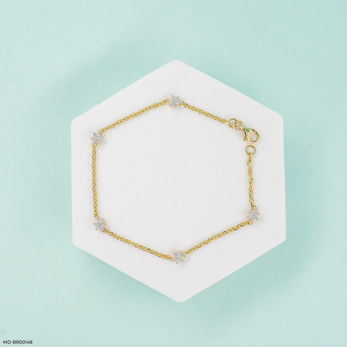 0.35 Carat Rosette Charm Lab Diamond Bracelet