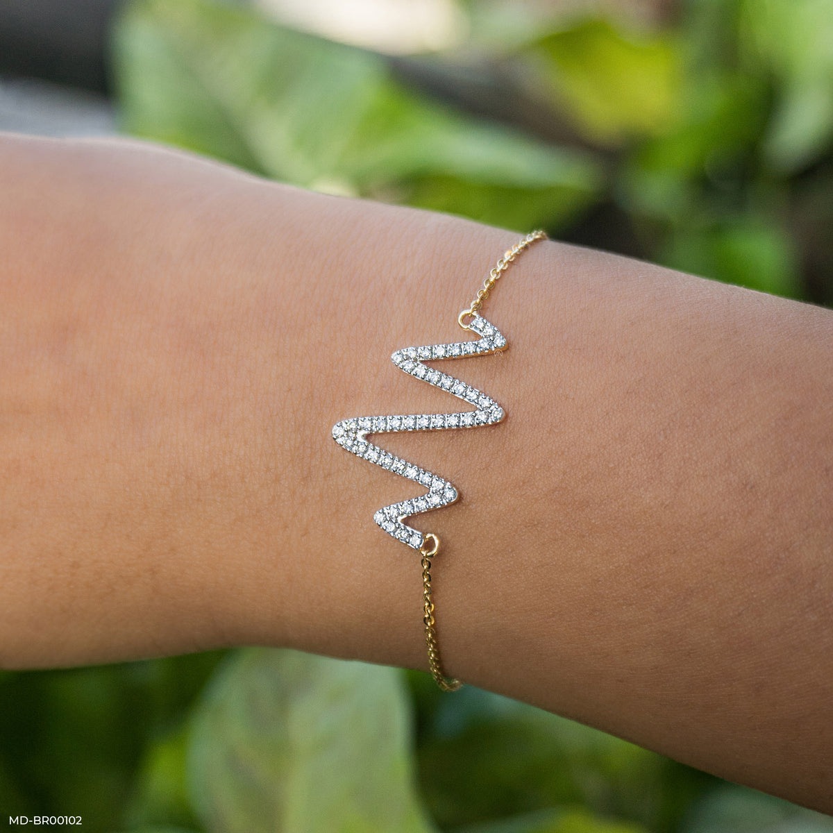 Heart Beat Pulse Diamond Bracelet