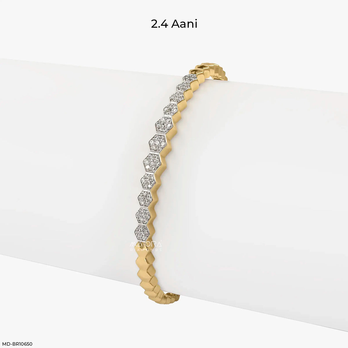 Golden Hexa Liner Diamond Bracelet
