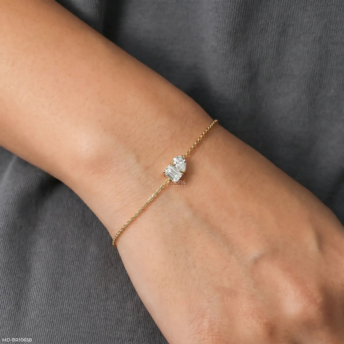 Parallel Duo Toi Et Moi Diamond Bracelet