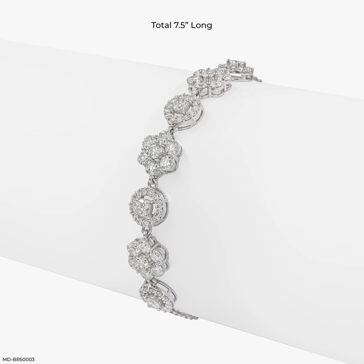 Diamond Flower Lab Diamond Cluster Bracelet