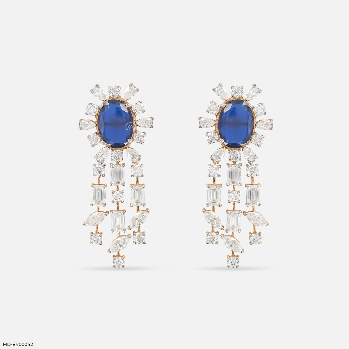 Luxe Dainty Blue Diamond Earrings