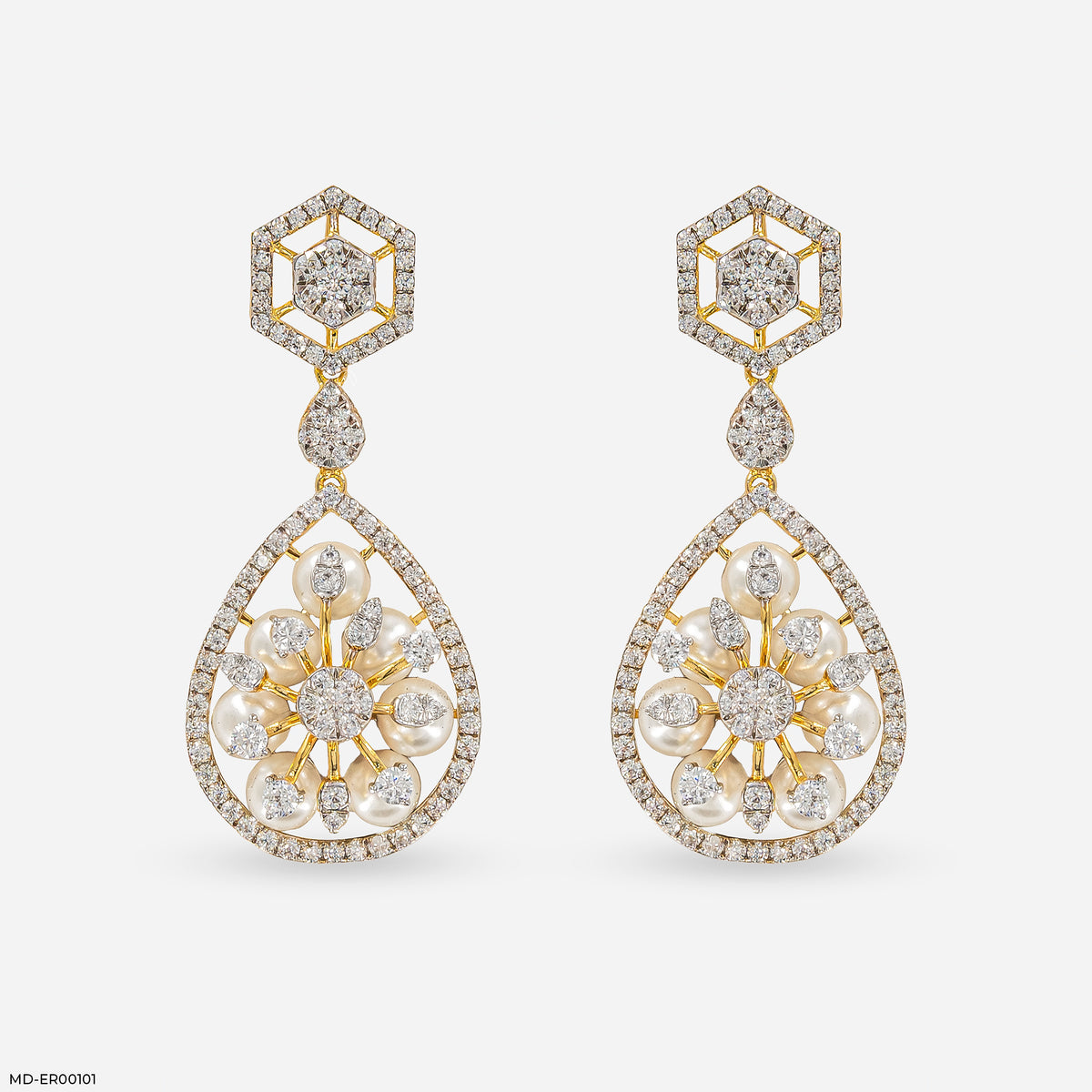 1 Carat Pearl Prism Earrings