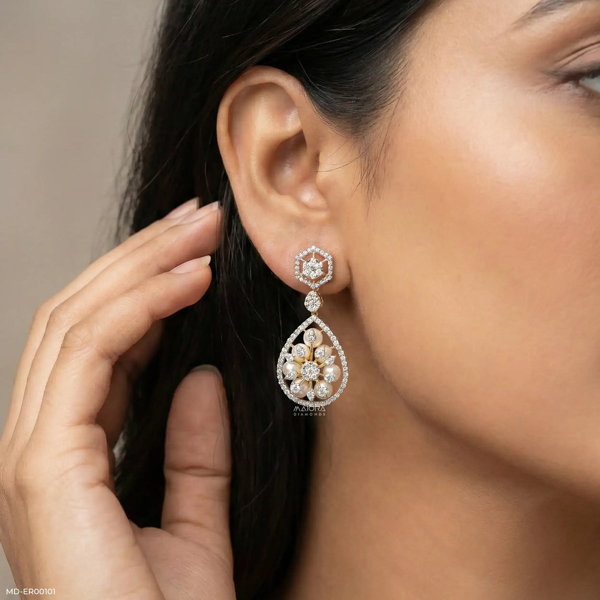 1 Carat Pearl Prism Earrings