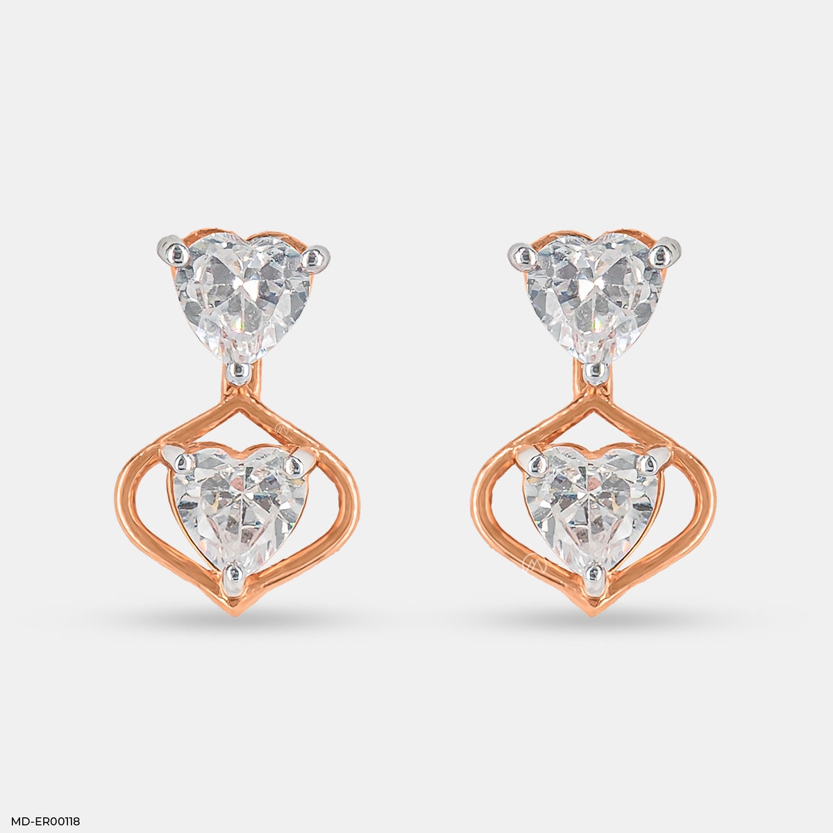 1.1 Carat Twin Hearts Earrings