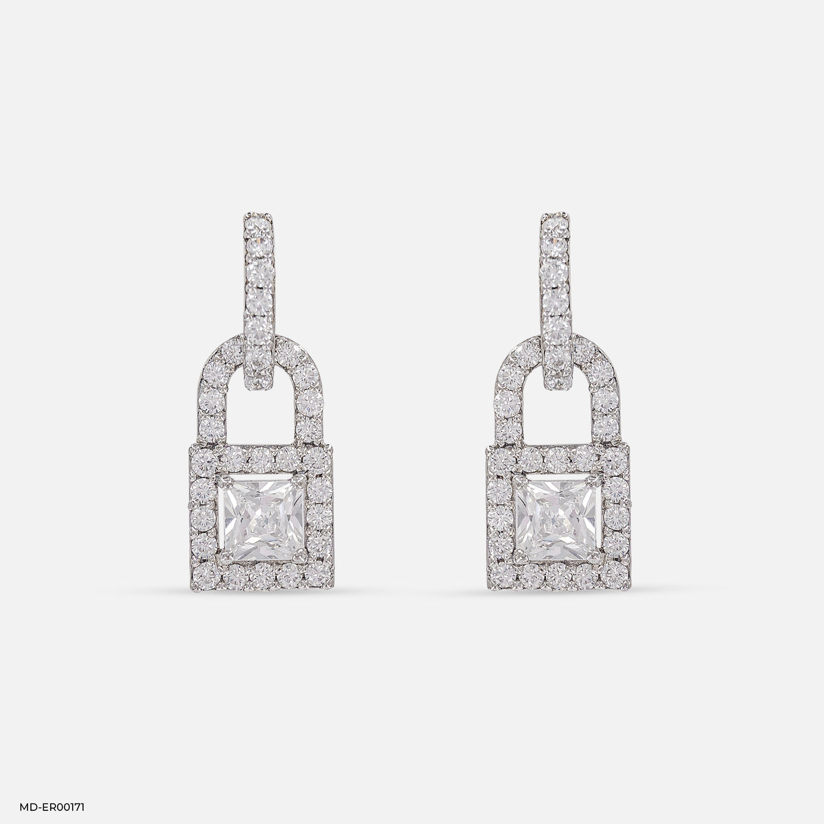 1.5 Carat Princess Cut Solitaire Halo Earrings