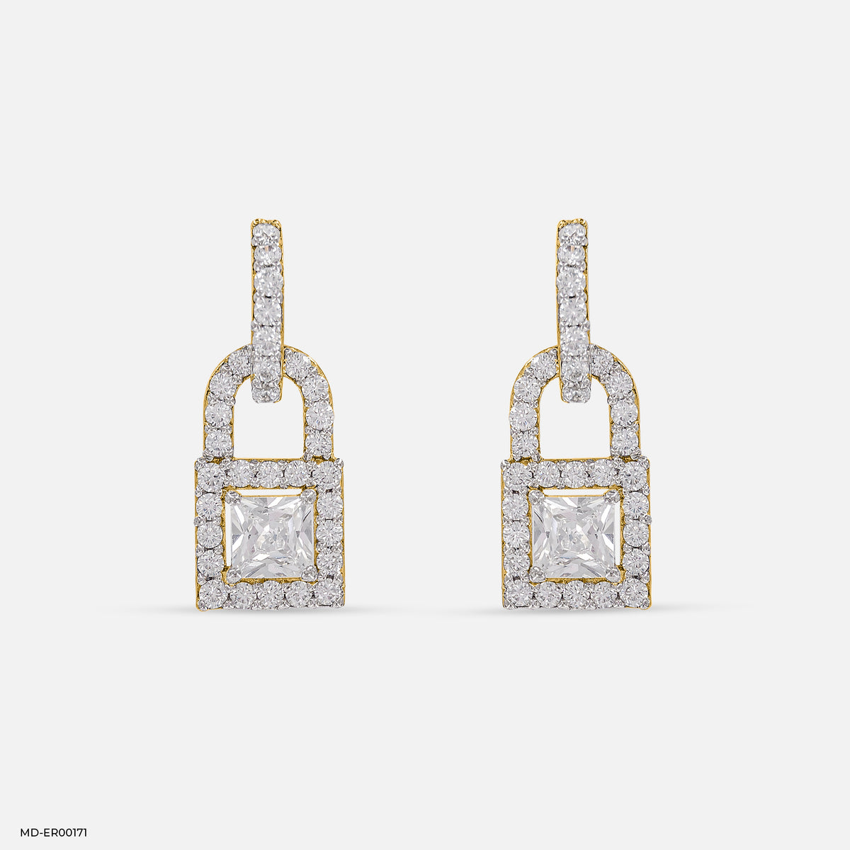 1.5 Carat Princess Cut Solitaire Halo Earrings