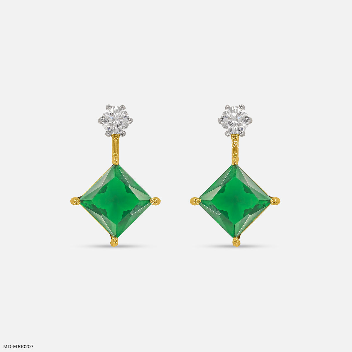 Charming Emerald Diamond Earrings