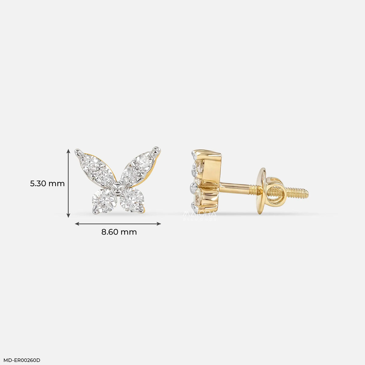 0.20 Carat Butterfly Glow Lab Diamond Earrings