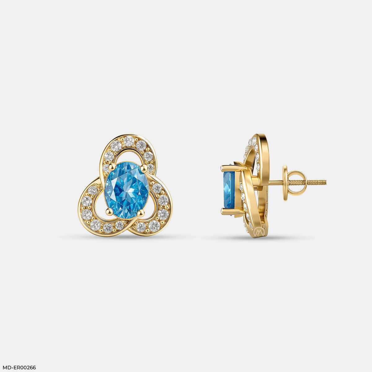 Azure Clover Studs