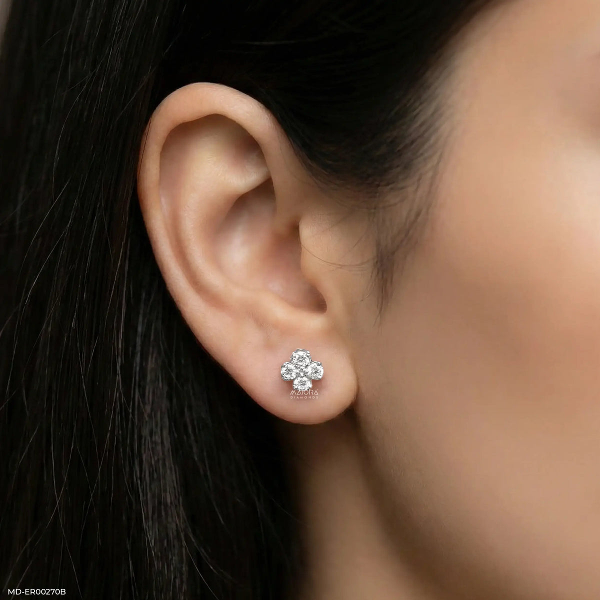 0.5 Carat Lucky Clover Lab Diamond Earrings
