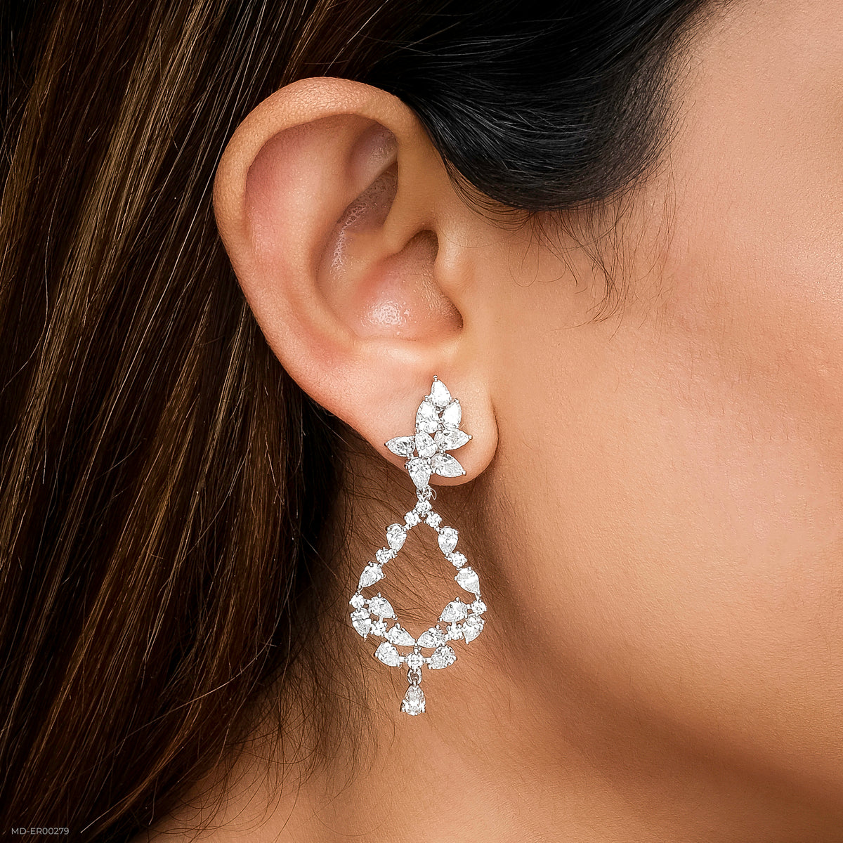 6.15 Carat Aurora Swing Lab Diamond Dangler Earrings