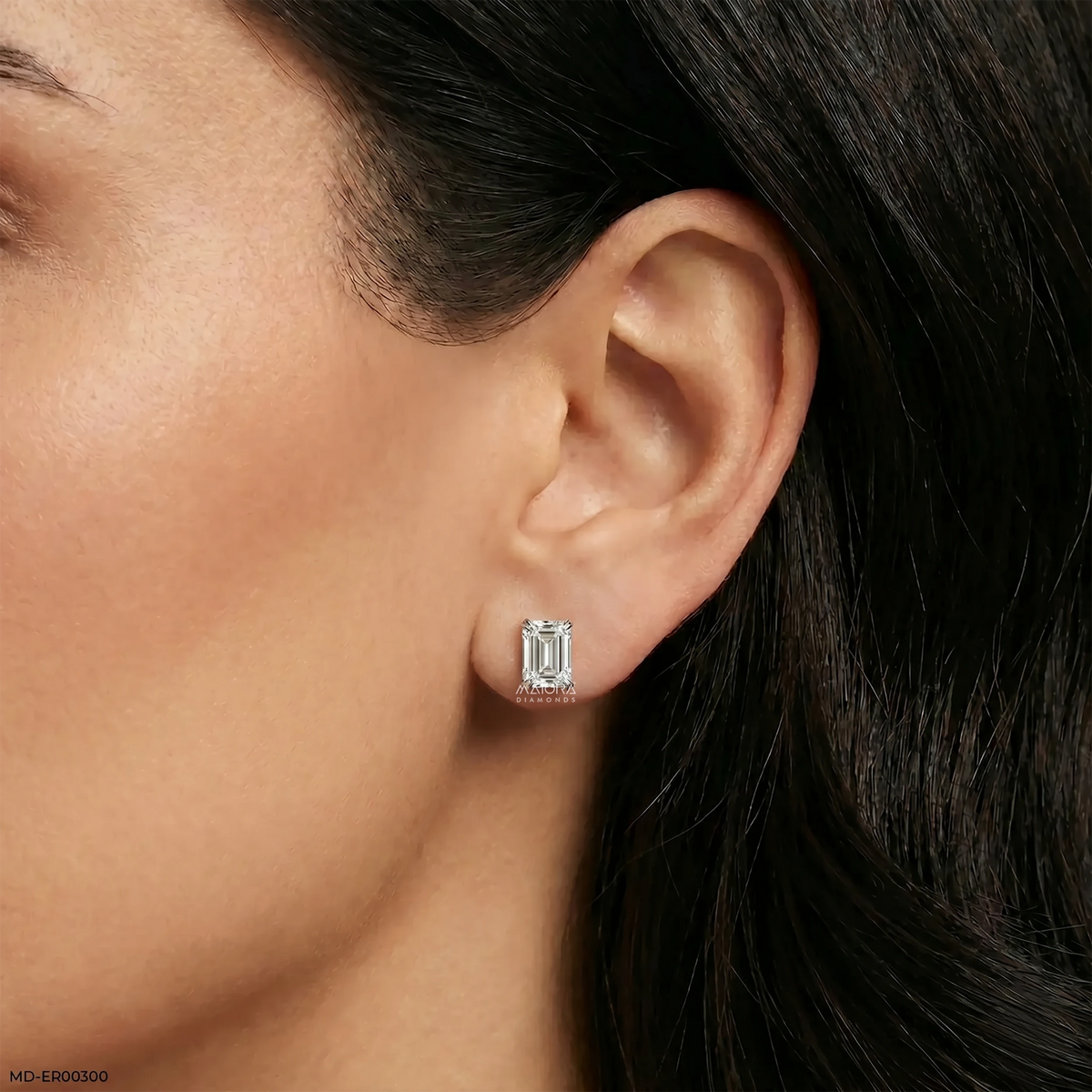 2 Carat Emerald Solitaire Halo Detachable Earrings