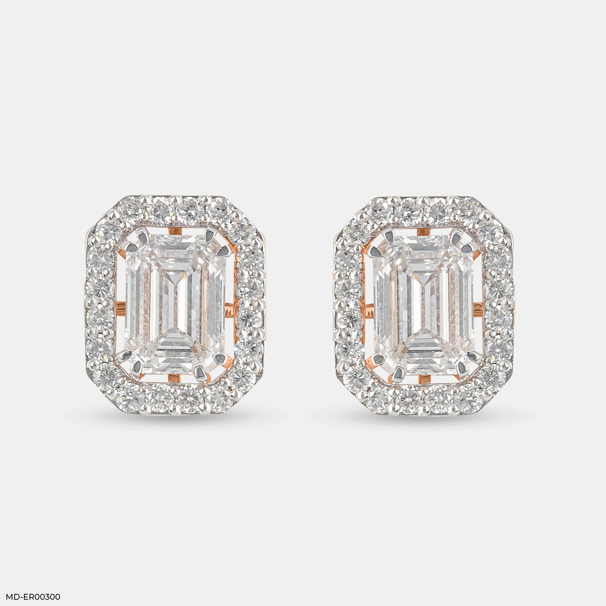2 Carat Emerald Solitaire Halo Detachable Earrings