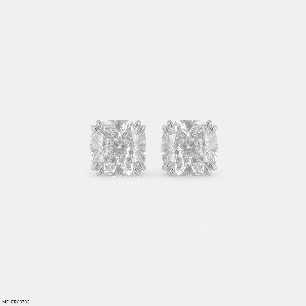 2 Carat Cushion Solitaire Halo Detachable Earrings